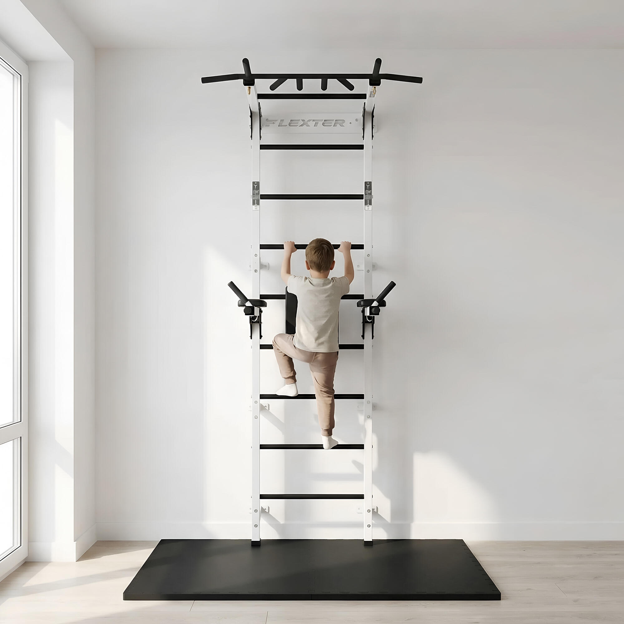 Échelle de gymnastique élévatrice blanche et noire 7/7