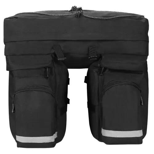 Dubbele Fietstas 60L Regenhoes Reflectoren Zwart 2/7