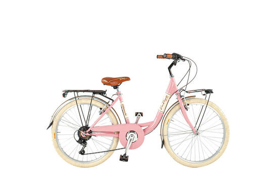 Via Veneto Bici Bambina Ragazza Giuly 24" 6V Taglia 38 Rosa Diva