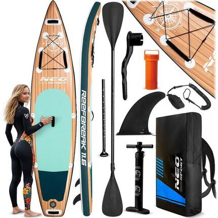 Deska SUP do pływania Neo-sport Reefbreak pompowana Stand Up Paddle 350cm zestaw