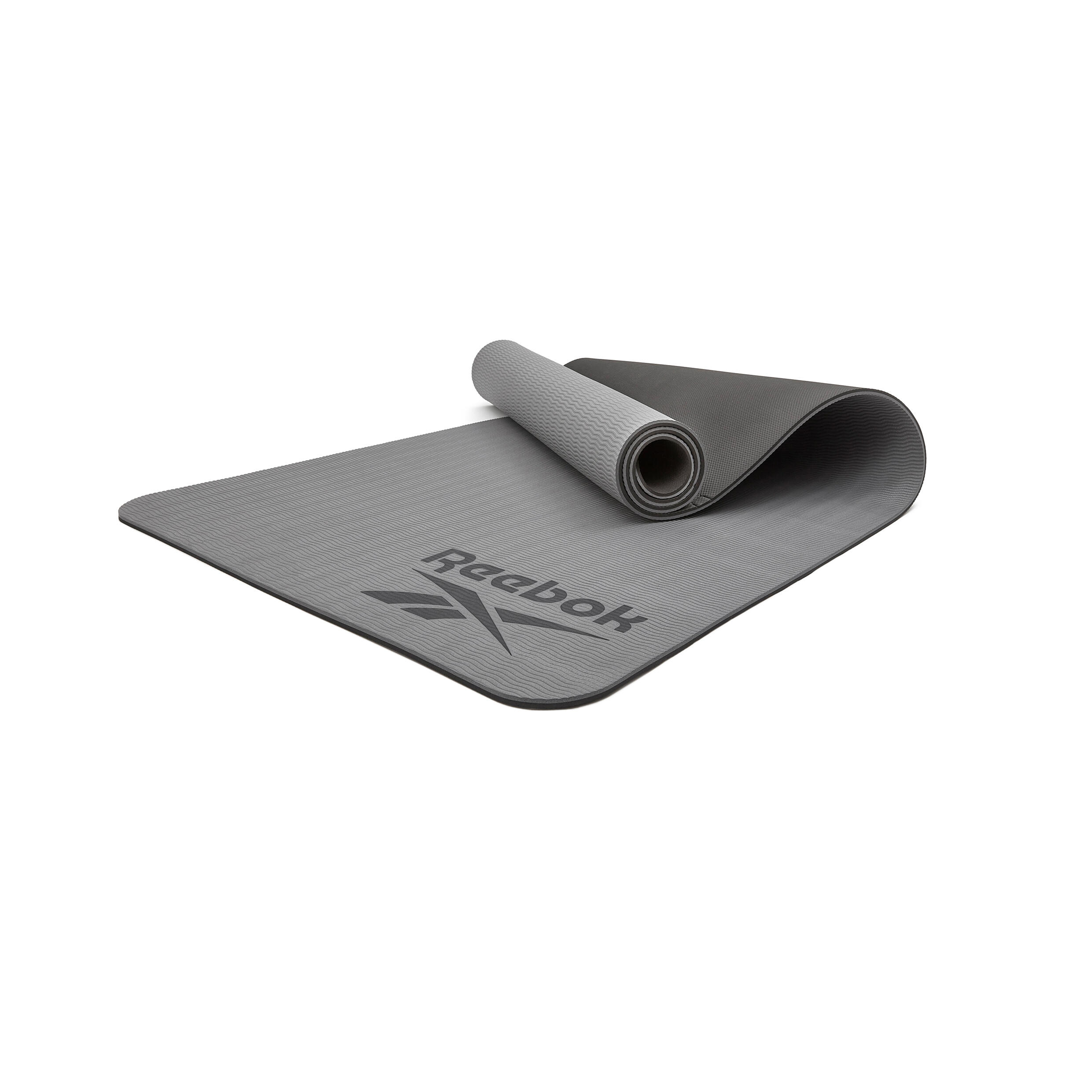 Tapis de yoga Reebok, 6 mm, double face, noir/gris 2/7