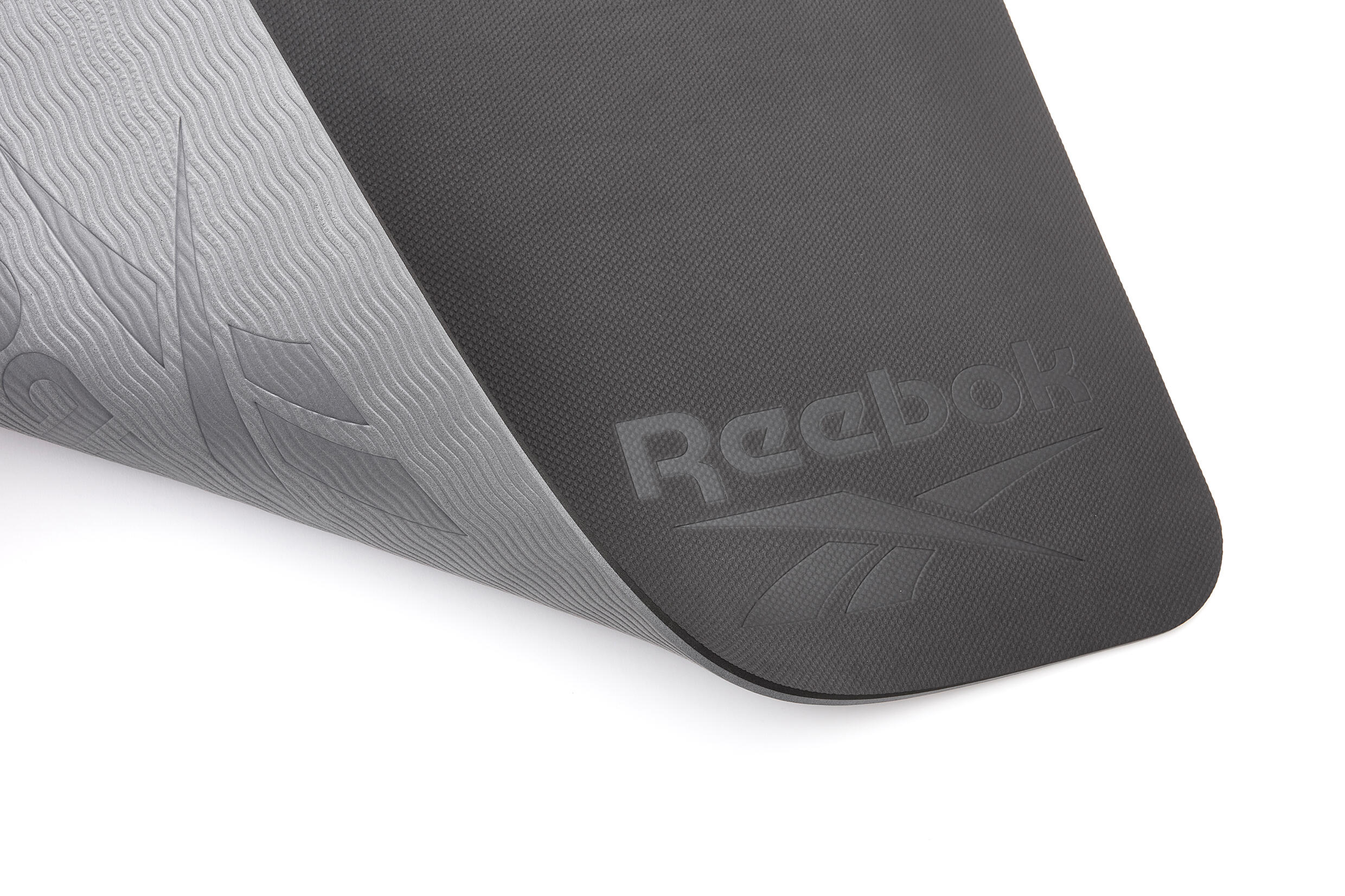 Tapis de yoga Reebok, 6 mm, double face, noir/gris 5/7