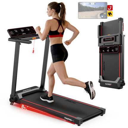 Tapis roulant pliable 2,5CH, inclinaison de 8°, 12 km/h, capacité de poids 130kg