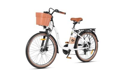 Dyu c6 pro 26-inch elektrische stadsfiets met afneembare mand voor comfort in de