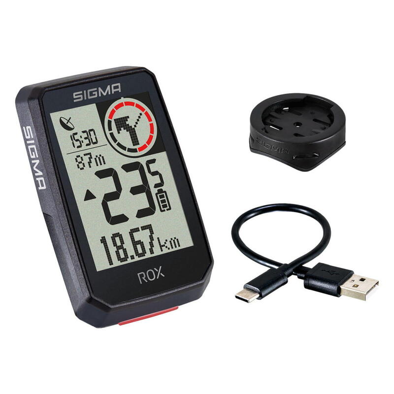 CICLOCOMPUTADOR GPS SIGMA ROX 2.0 TOP MOUNT 14 FUNCIONES NEGRO (INC. ABRAZADERA