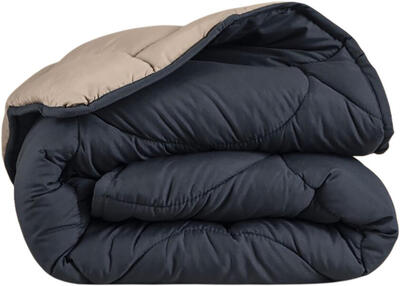 Lazydaun dekbed zonder overtrek - synthetisch - 200x210 cm - kleur grijs/zand
