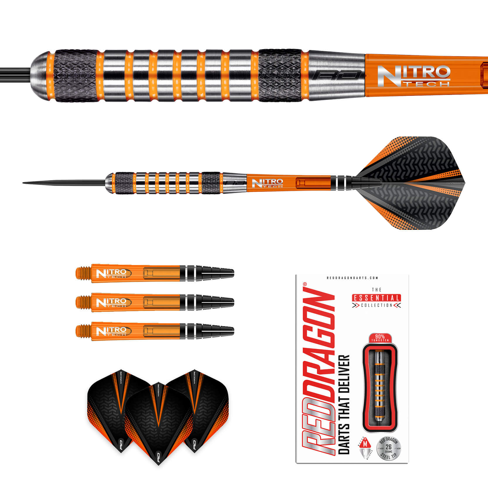 Amberjack 7: 26g Tungsten Darts Set with Flights and Stems 4/5
