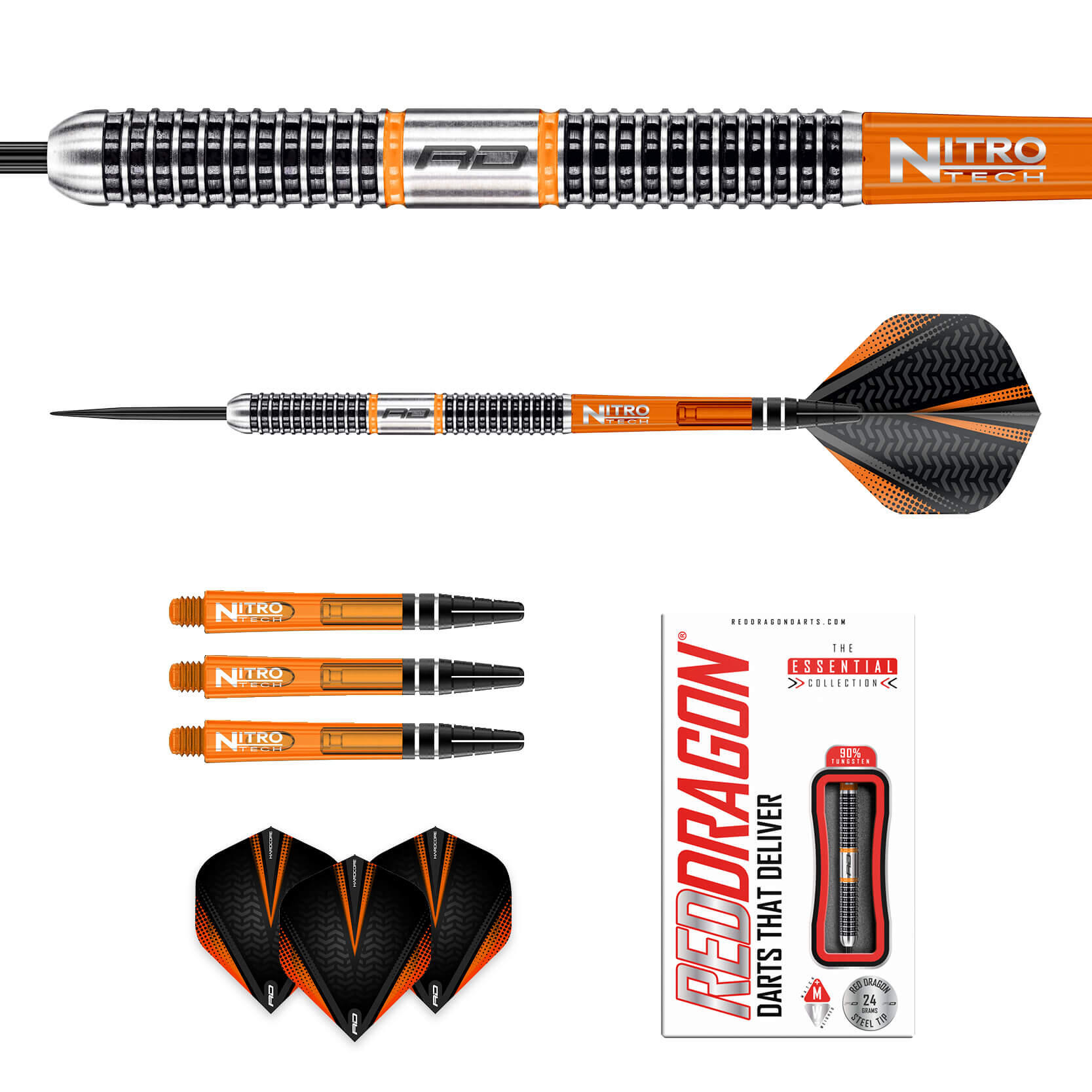 Amberjack 18: 24g Tungsten Darts Set with Flights and Stems 4/5