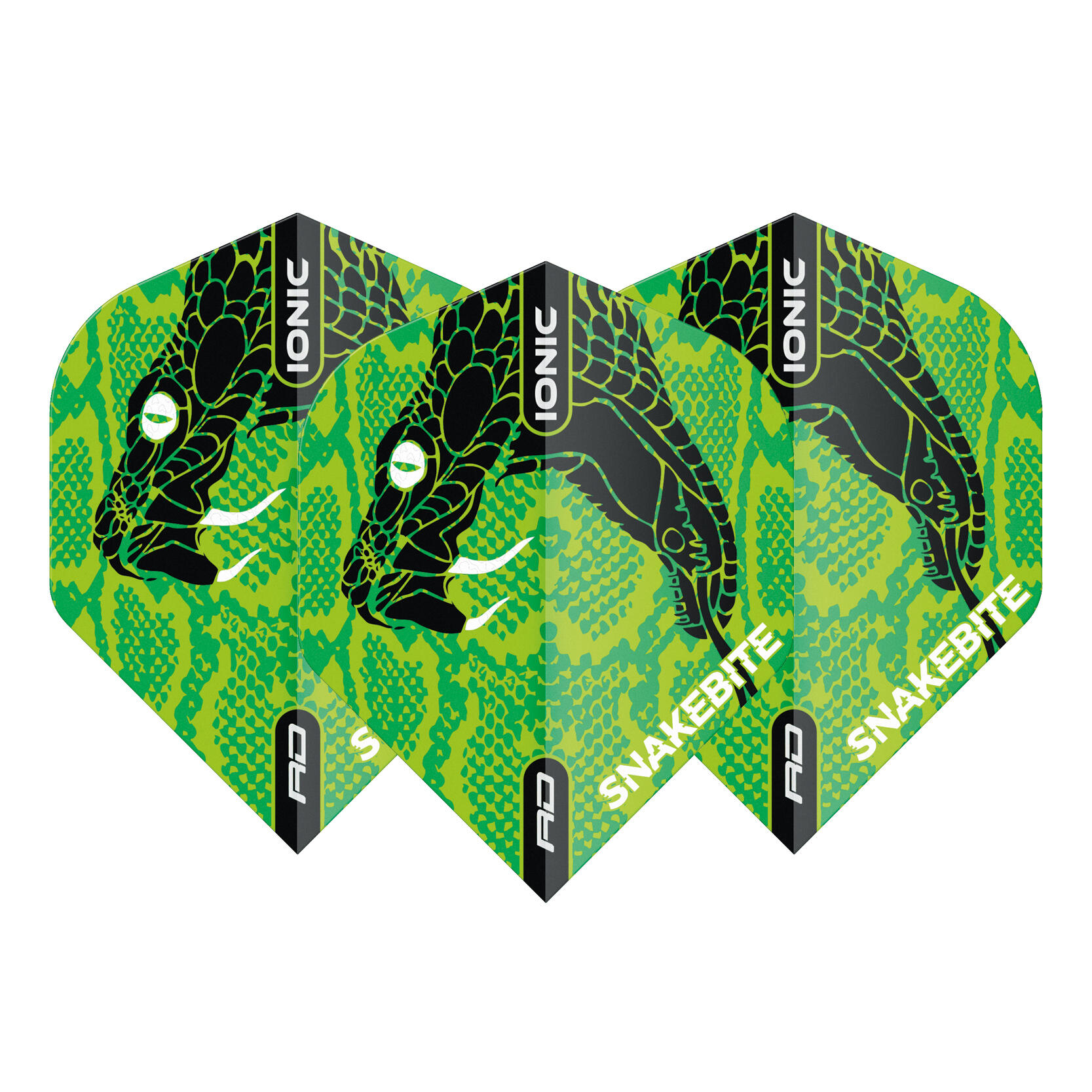 Red Dragon Snakebite Ionic Snake Head Green Dart Flights - 3 sets Per Pack 2/3