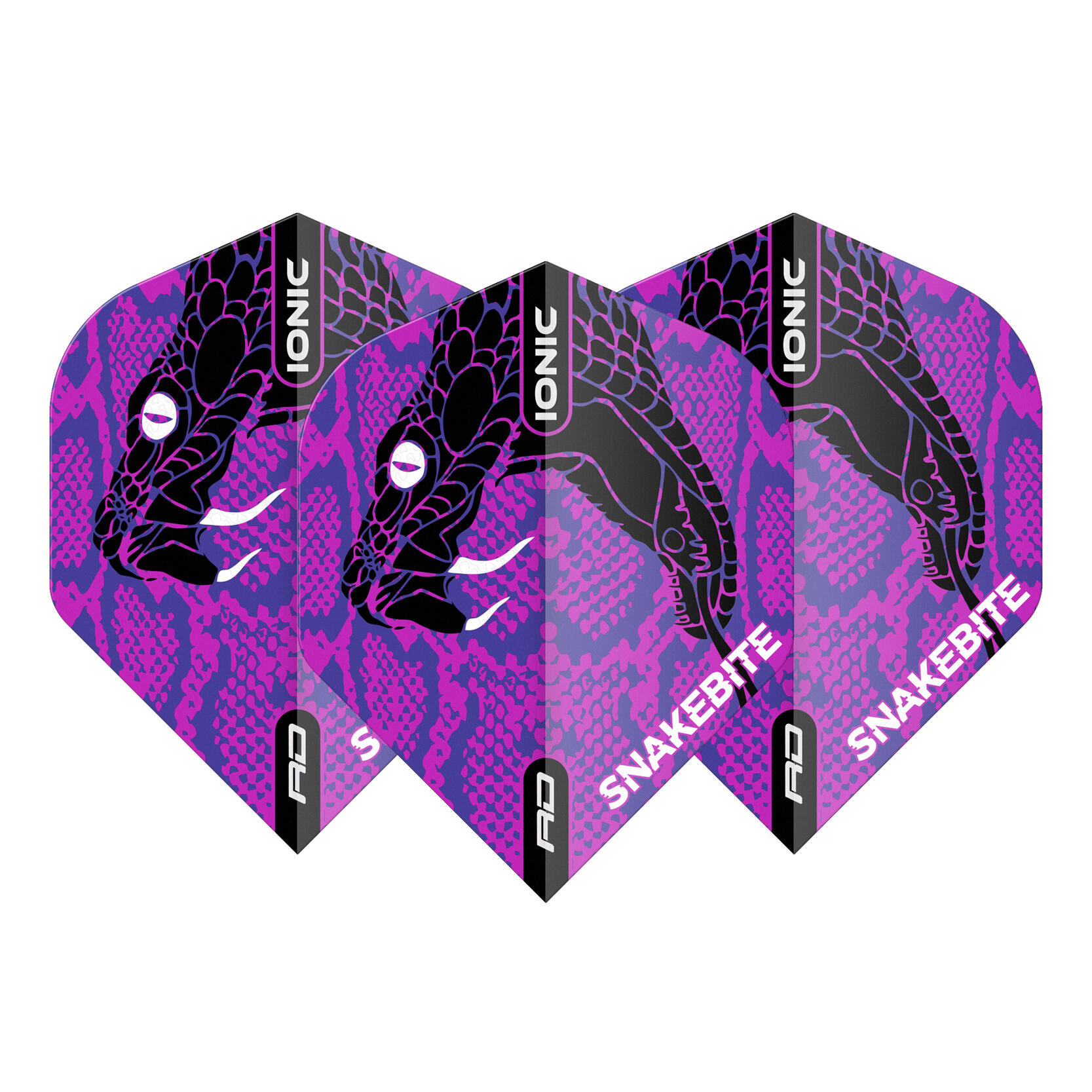 Red Dragon Snakebite Ionic Snake Head Purple Dart Flights - 3 sets Per Pack 2/3