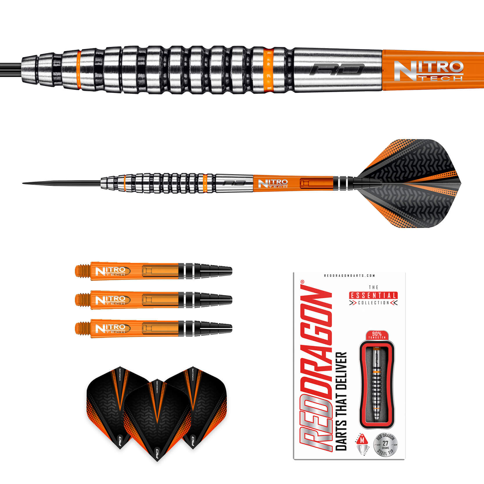 Amberjack 14: 27g Tungsten Darts Set with Flights and Stems 4/5