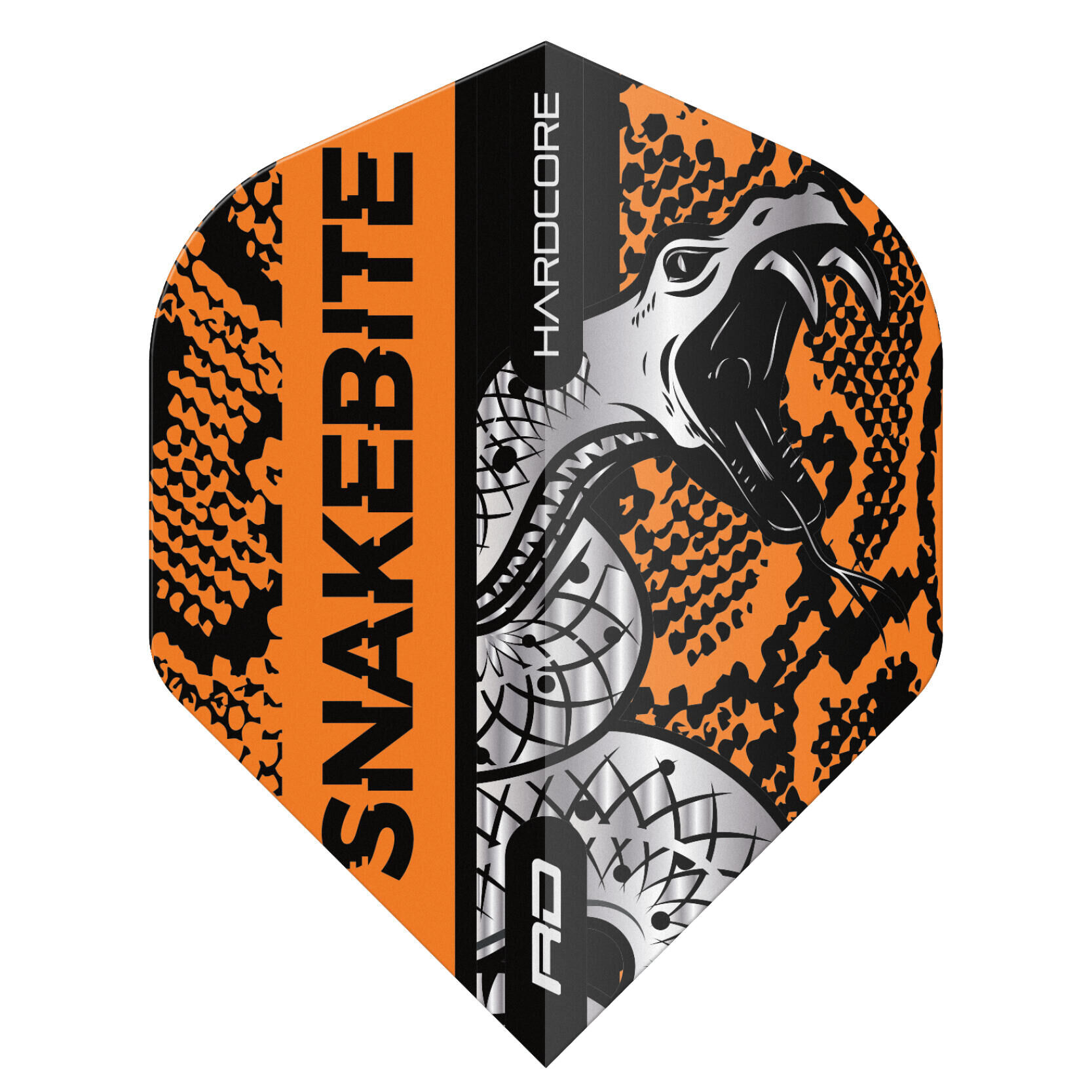 RED DRAGON DARTS Red Dragon Snakebite Coiled Snakeskin Orange Dart Flights - 3 sets Per Pack