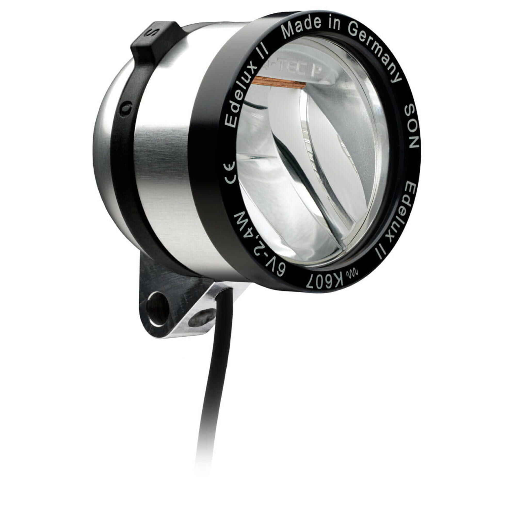 Edelux II LED-Scheinwerfer für Nabendynamos-silber eloxiert