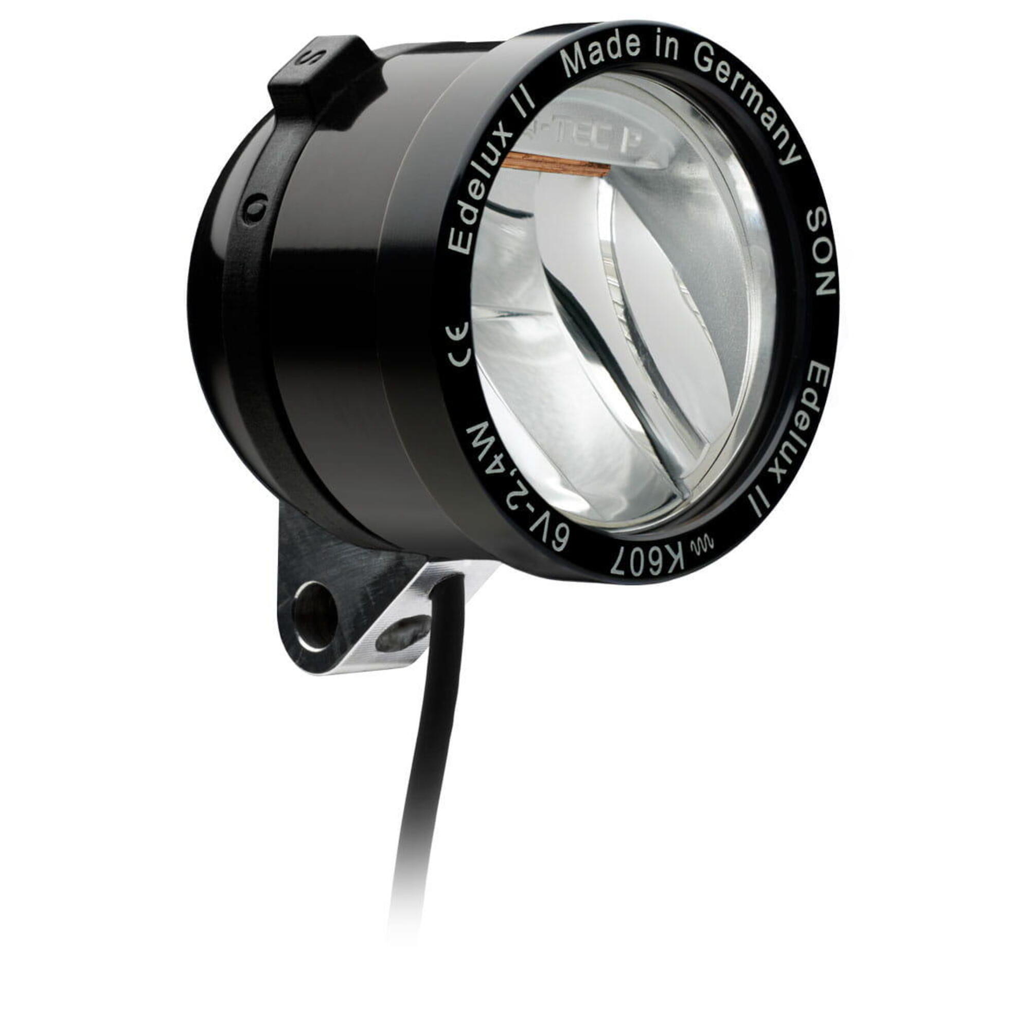 Edelux II LED-koplamp voor naafdynamo's-zwart geanodiseerd