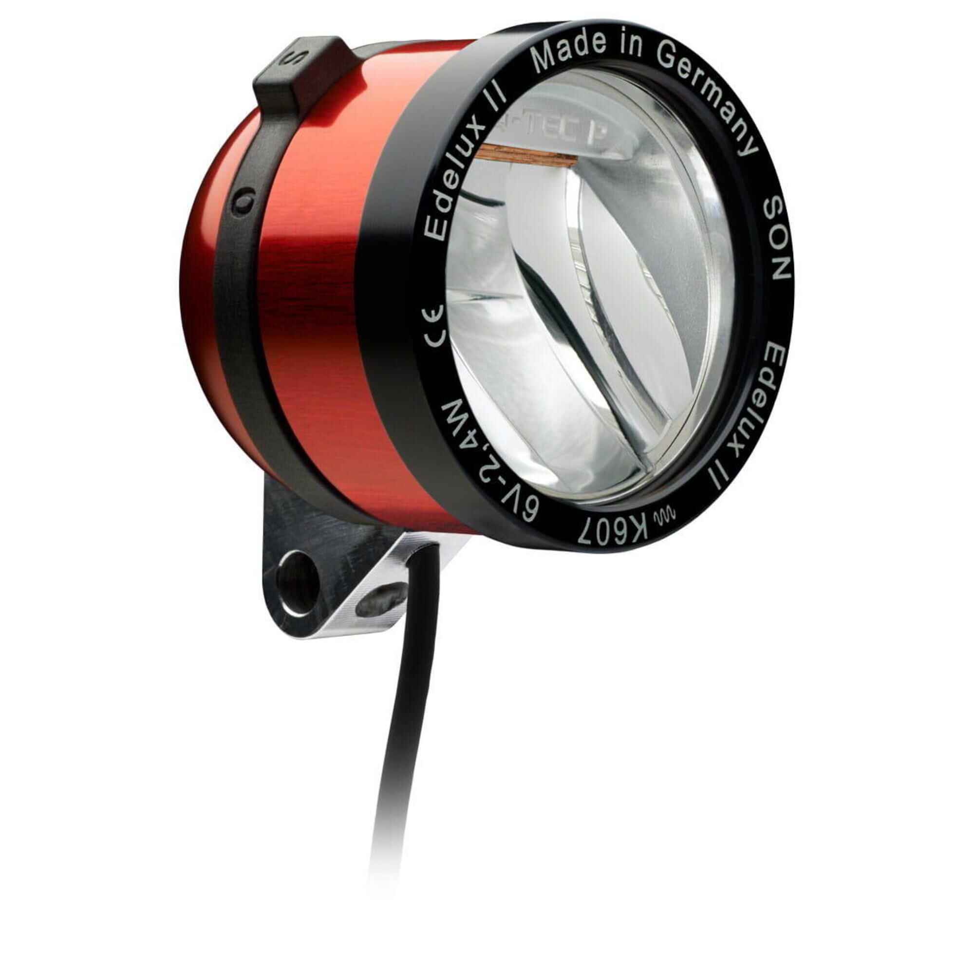 Edelux II LED-Scheinwerfer für Nabendynamos- rot eloxiert