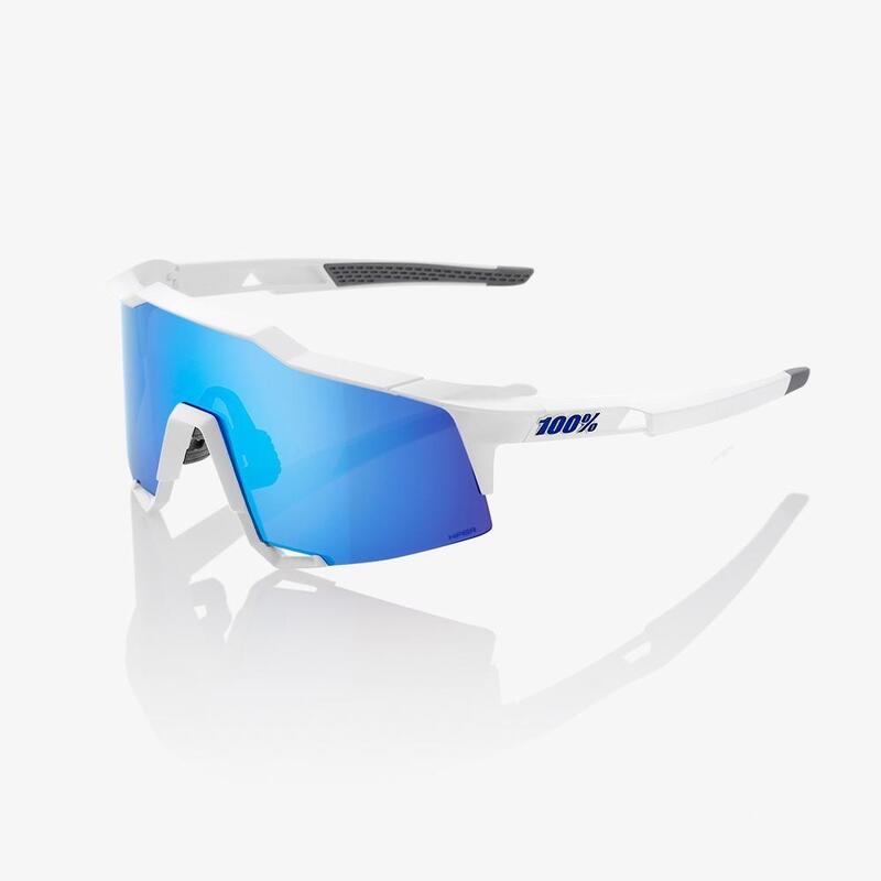 100% SPEEDCRAFT® Matte White HiPER® Blue Multilayer Mirror Lens