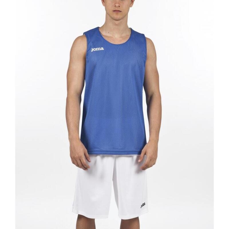 T-shirt de alça basquetebol Adulto Joma Aro azul royal branco