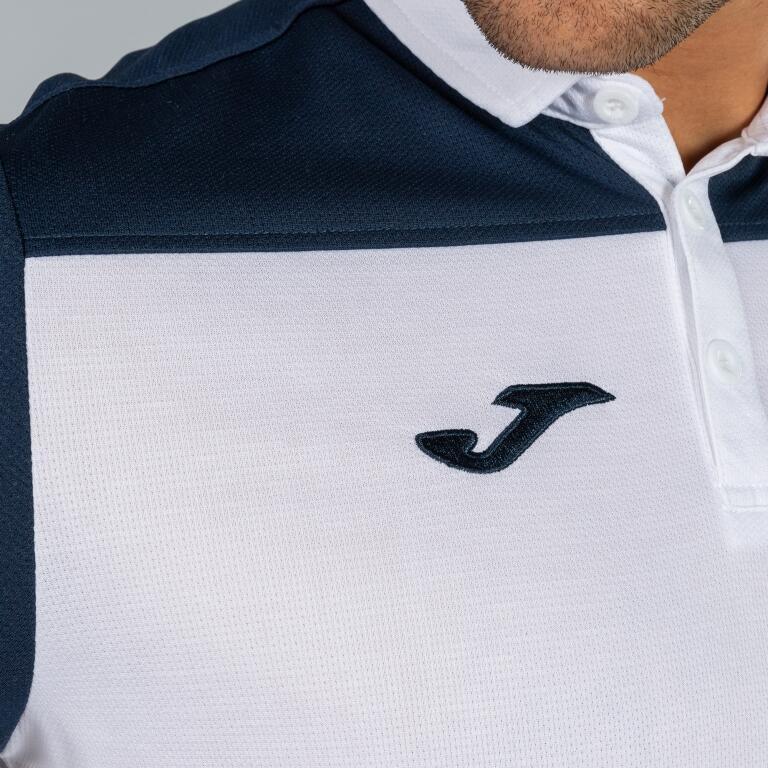 Polo manches courtes Garçon Joma Hobby ii blanc bleu marine