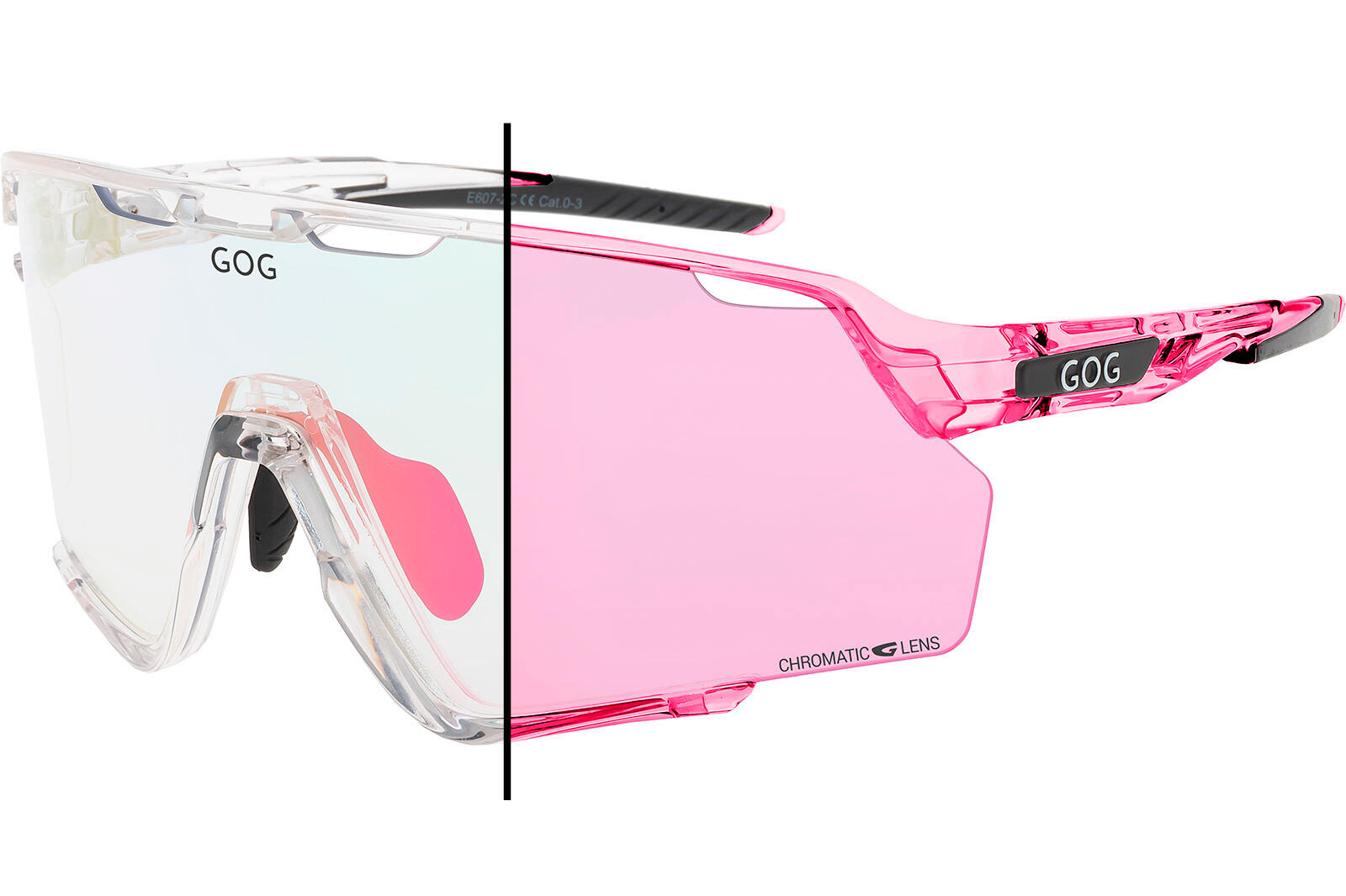 Okulary fotochromowe GOG Prometheus - photochromic pink/blk/ref pink 2/7