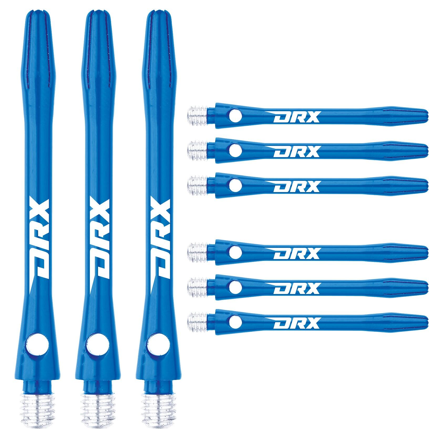 Red Dragon DRX Coated Aluminium Short Blue Dart Shafts - 2 sets per pack 1/3