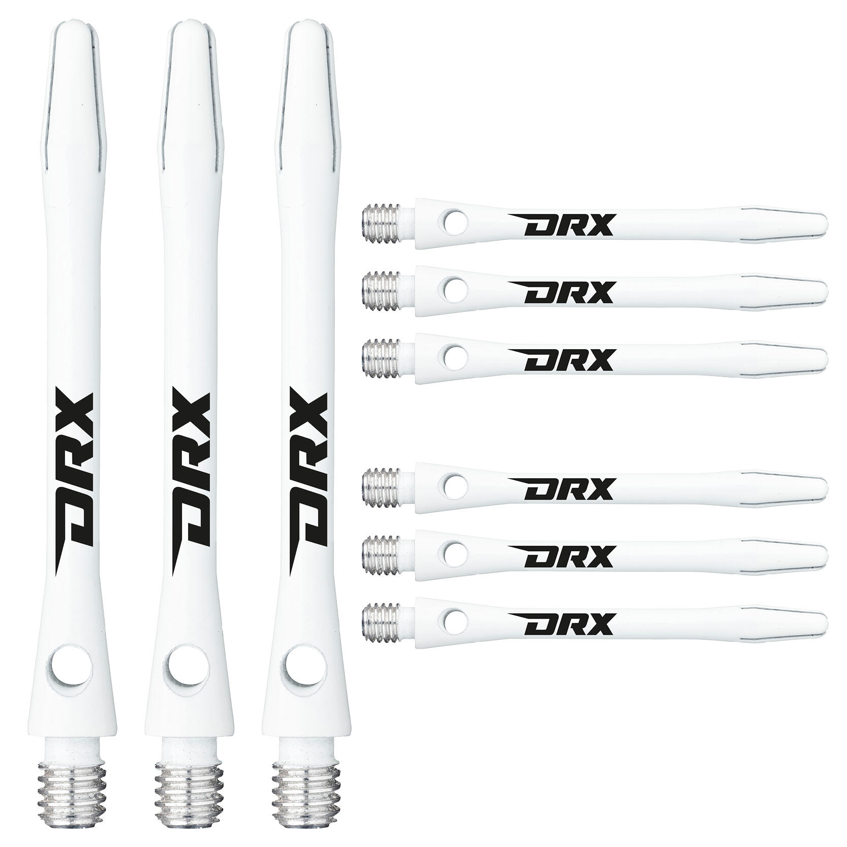 Red Dragon DRX Coated Aluminium Medium White Dart Shafts - 2 sets per pack 1/4