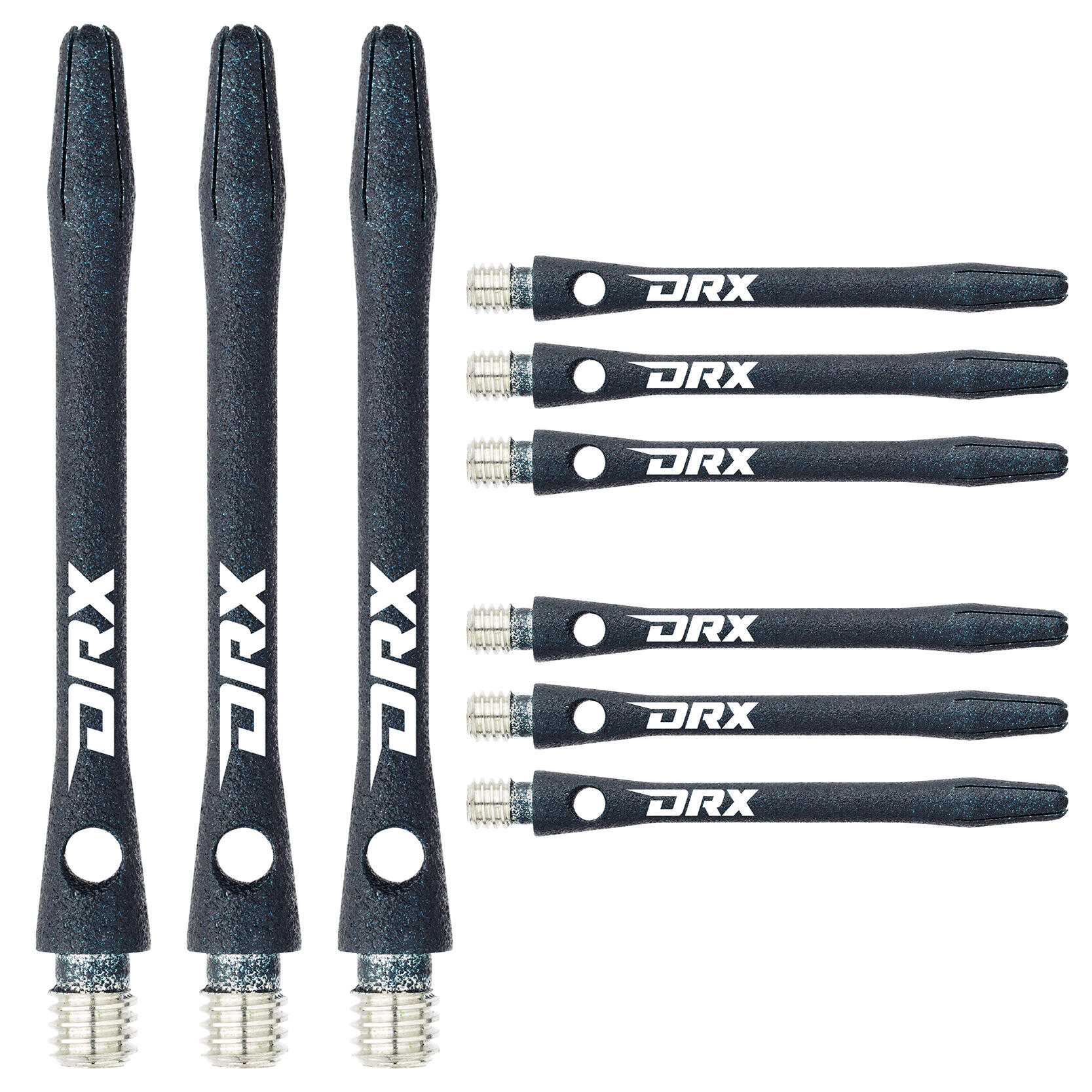 Red Dragon DRX Coated Aluminium Medium Black Dart Shafts - 2 sets per pack 1/4