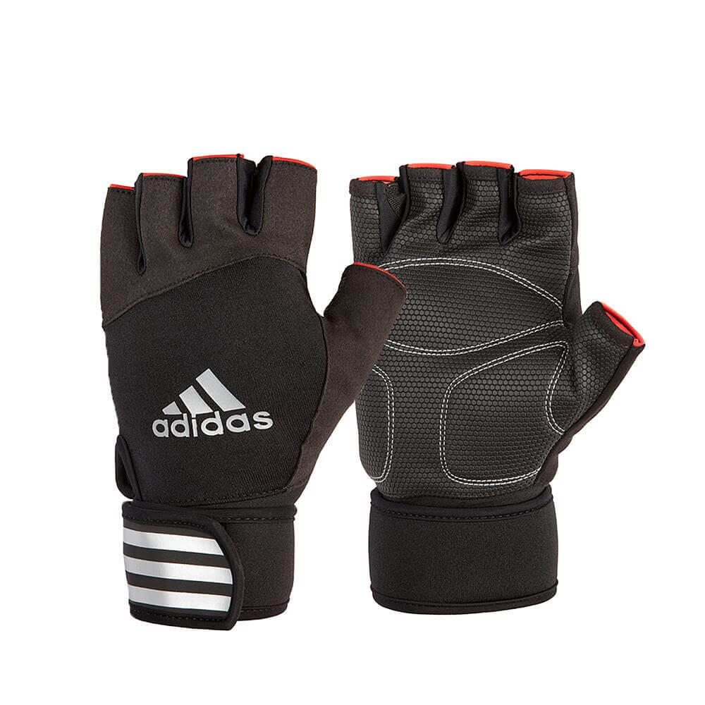 Adidas Half Finger Weight Lifting Gym Gloves, Black/White 1/5