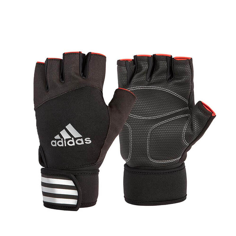 Adidas Half Finger Weight Lifting Gloves, Black/White