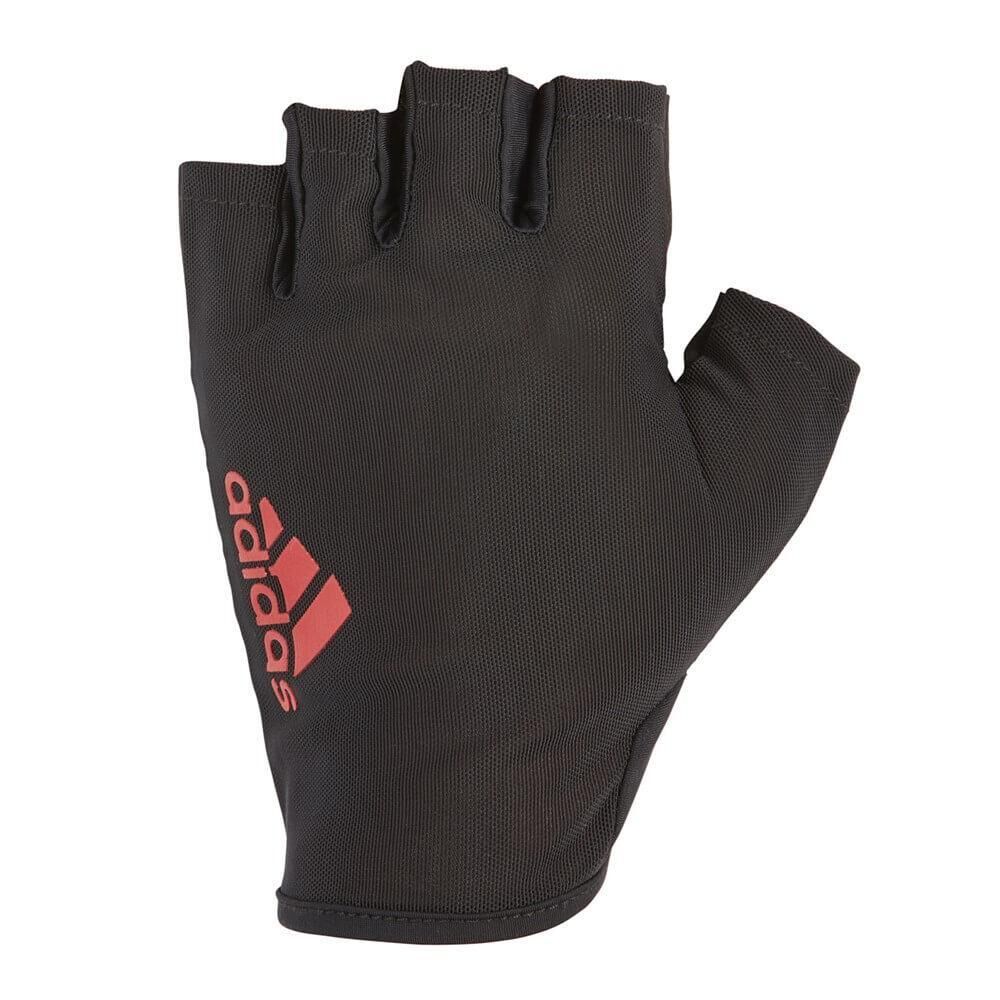 ADIDAS Adidas Mens Half Finger Essential Gym Gloves, Red