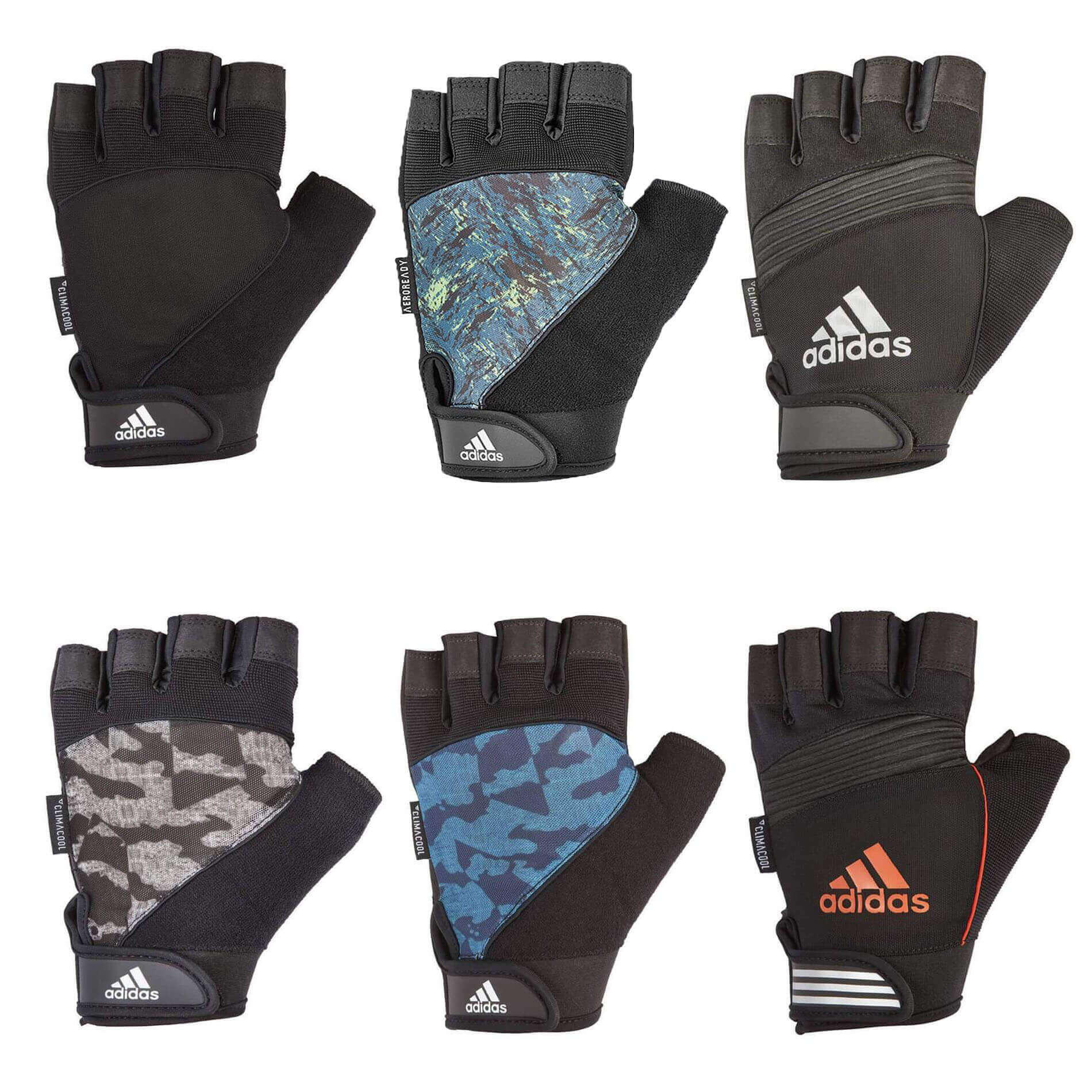 Adidas Short Finger Performance Training Gloves, Black 3/4