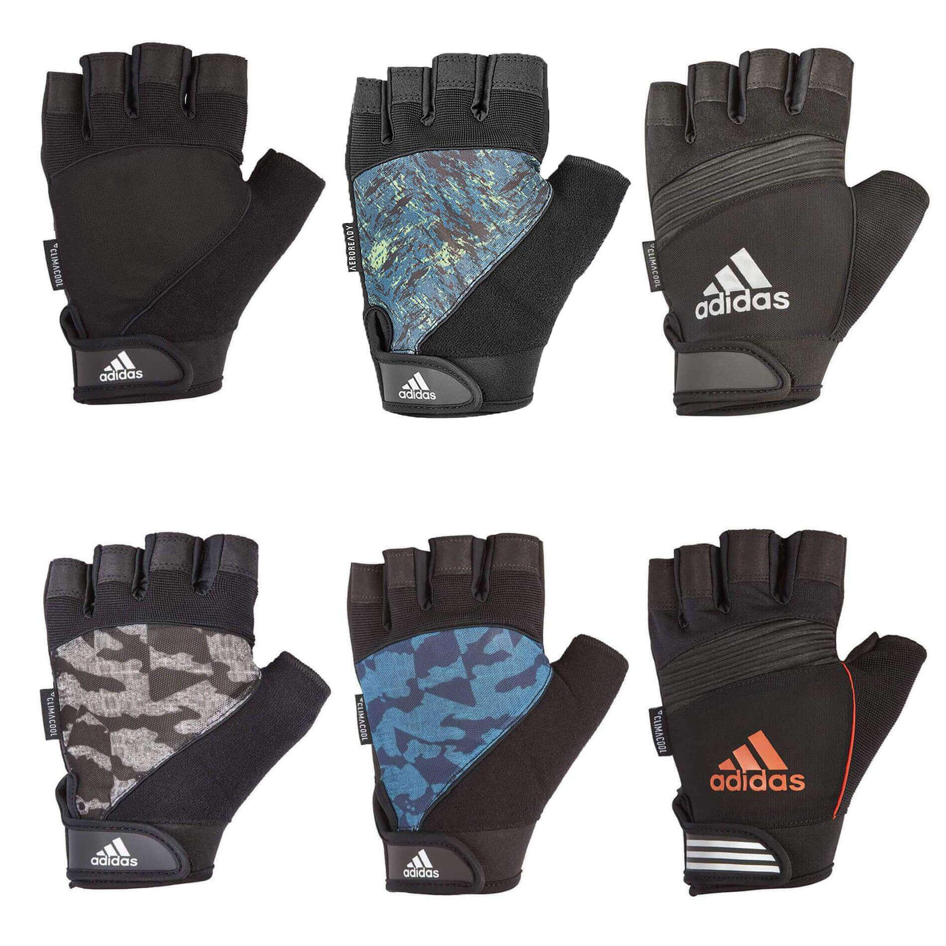 Adidas Half Finger Performance Training Gloves, Black/White 2/5