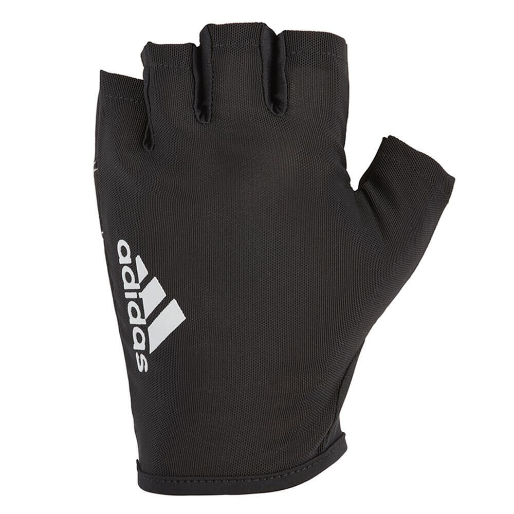 Adidas Mens Half Finger Essential Gym Gloves, White 1/4