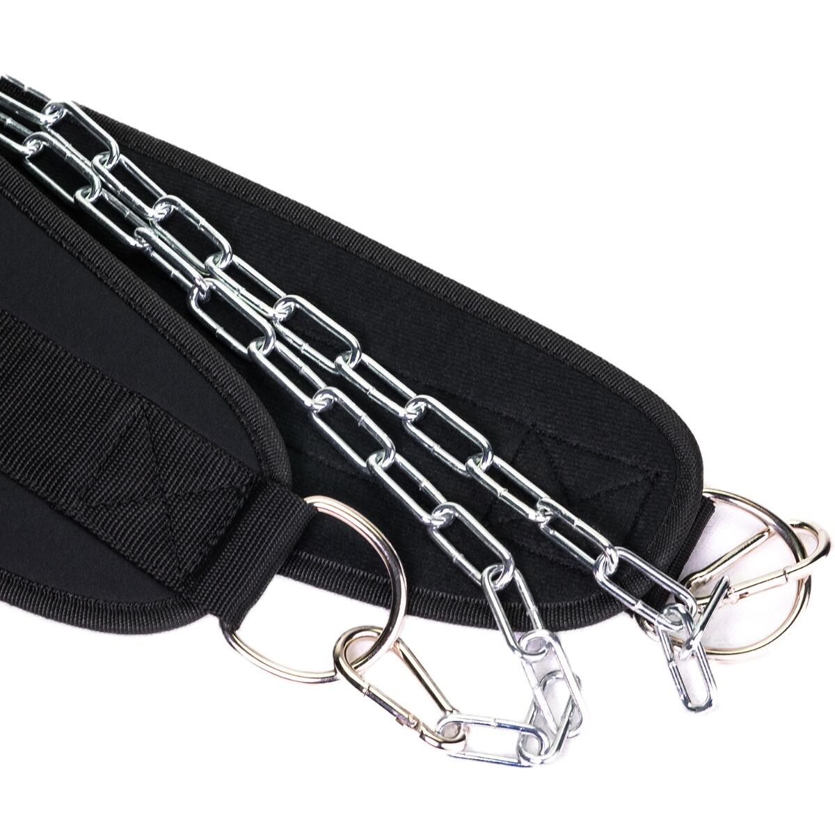 Pas do ćwiczeń siłowych EVA ze stalowym łańcuchem Dip Belt 2/4