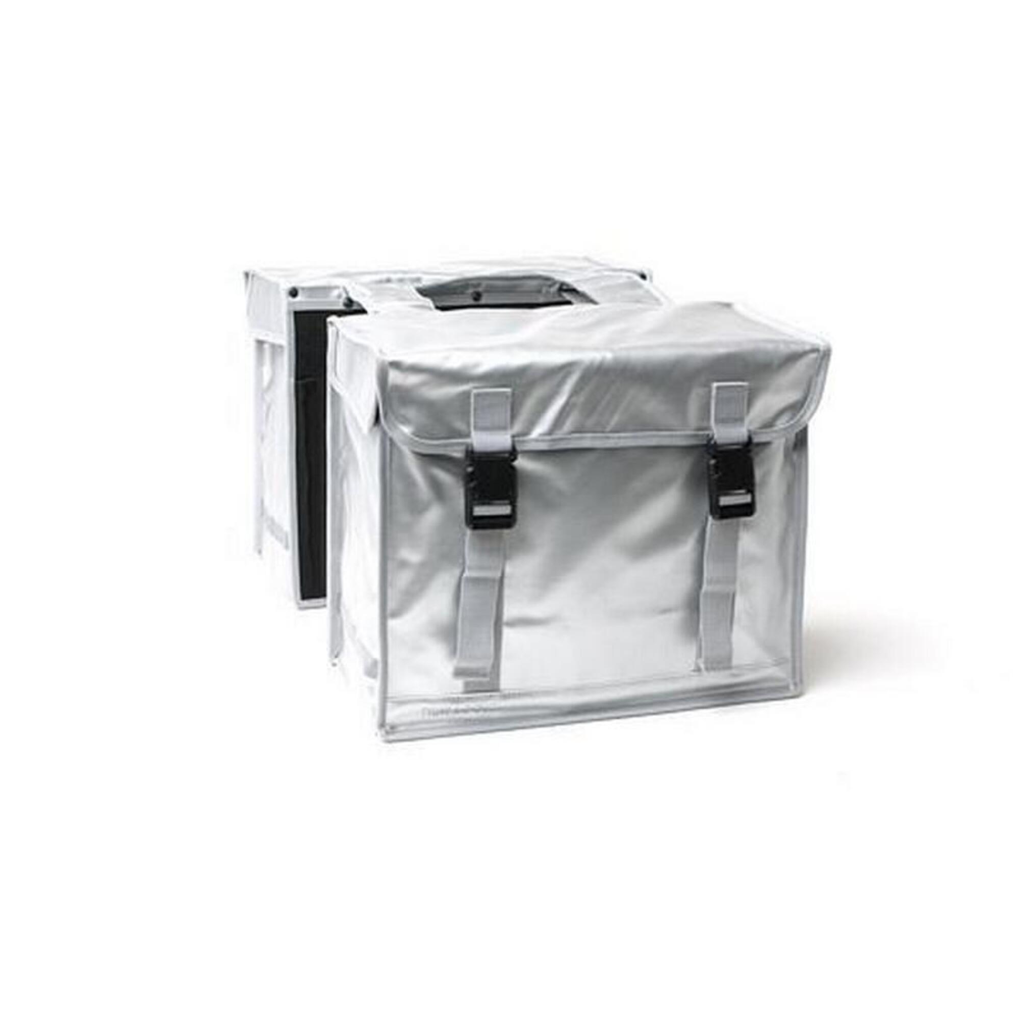 Dubbele fietstas Bisonyl 46 liter 39 x 18 x 33 cm (x2) - zilver