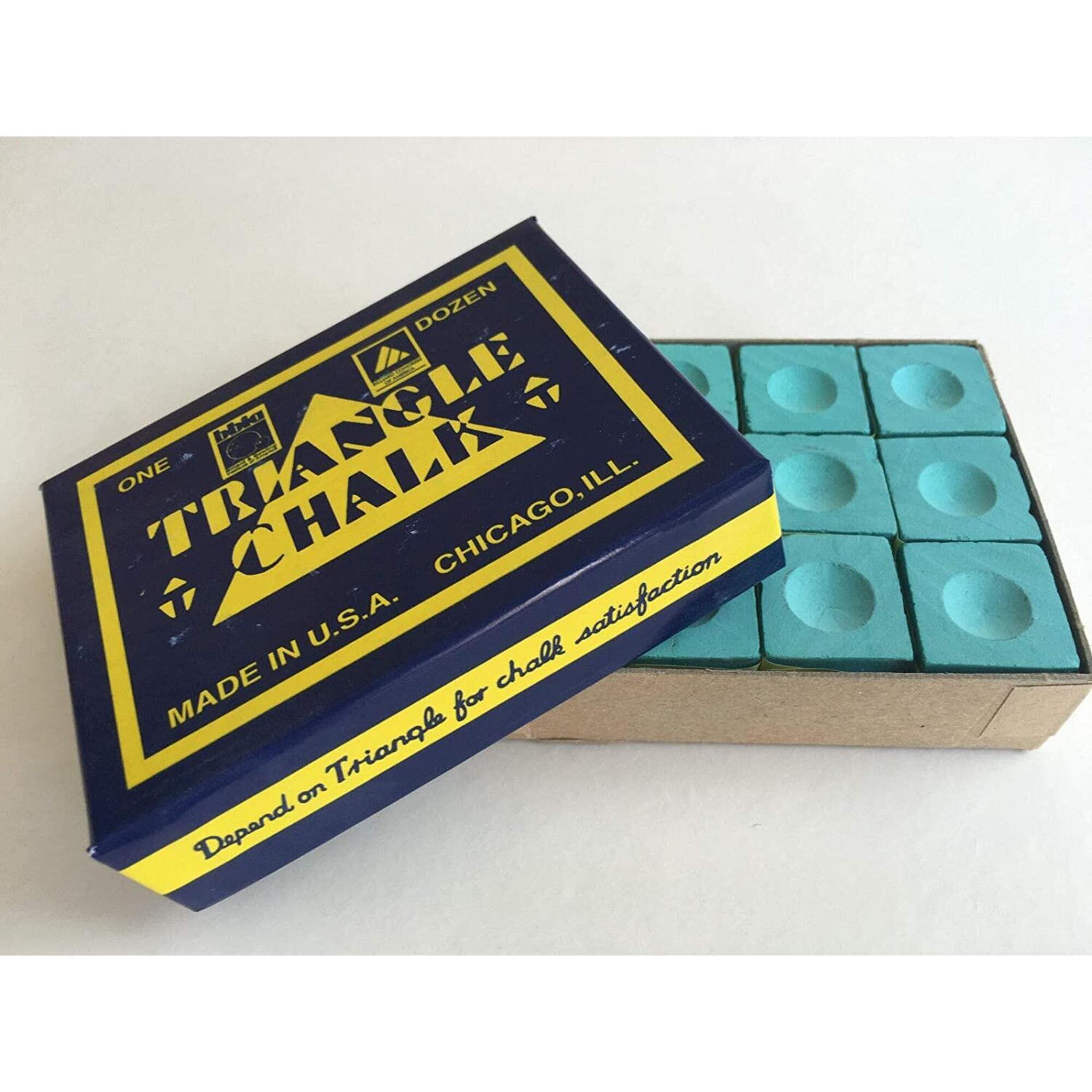 TRIANGLE SNOOKER CHALK GREEN X12 PIECES 1/2