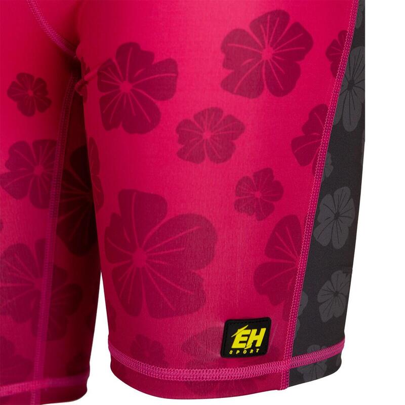 Legginsy do biegania damskie krótkie EXTREME HOBBY FLOWERS kompresyjne