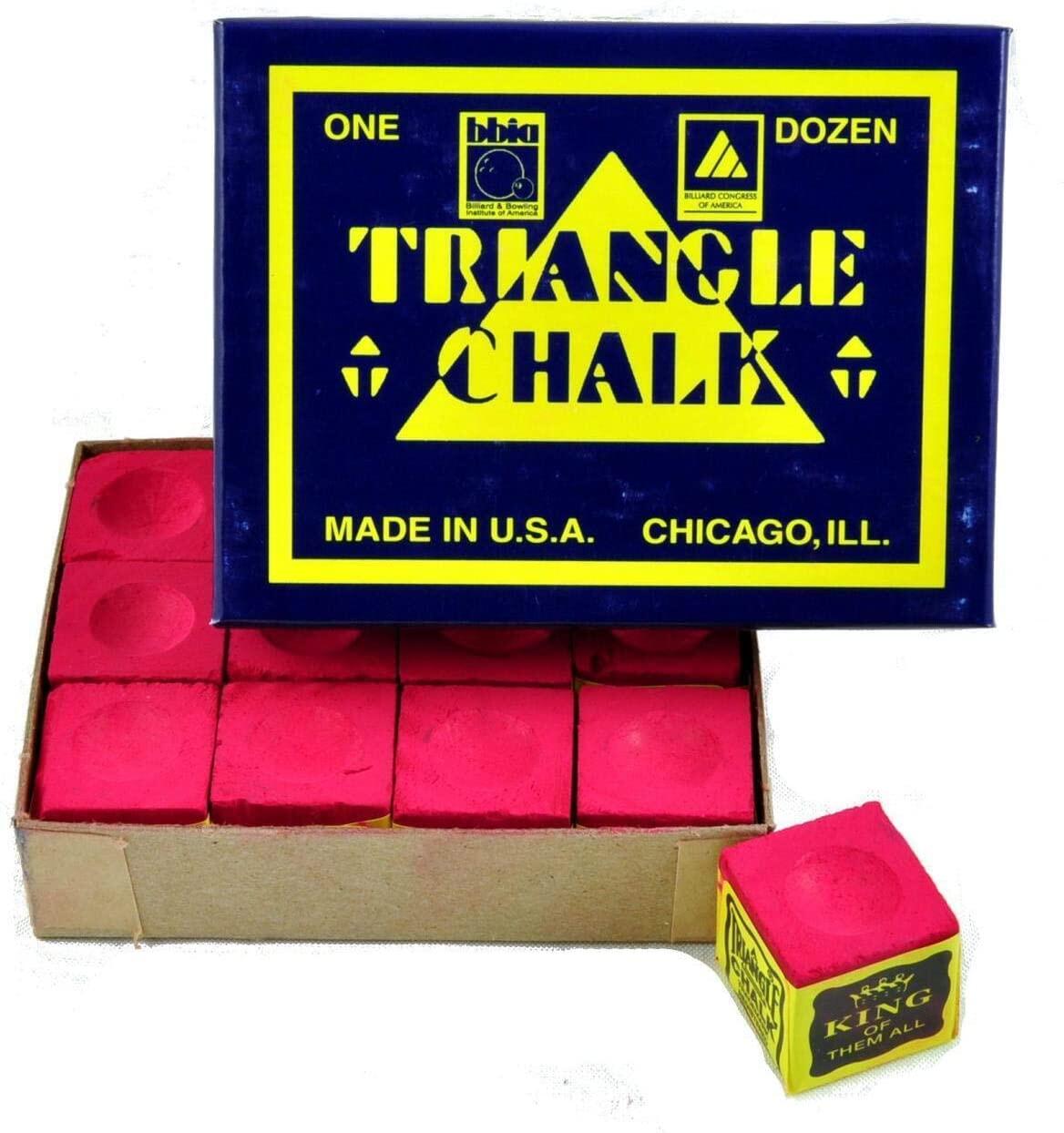 TRIANGLE SNOOKER CHALK RED X12 PIECES 1/2
