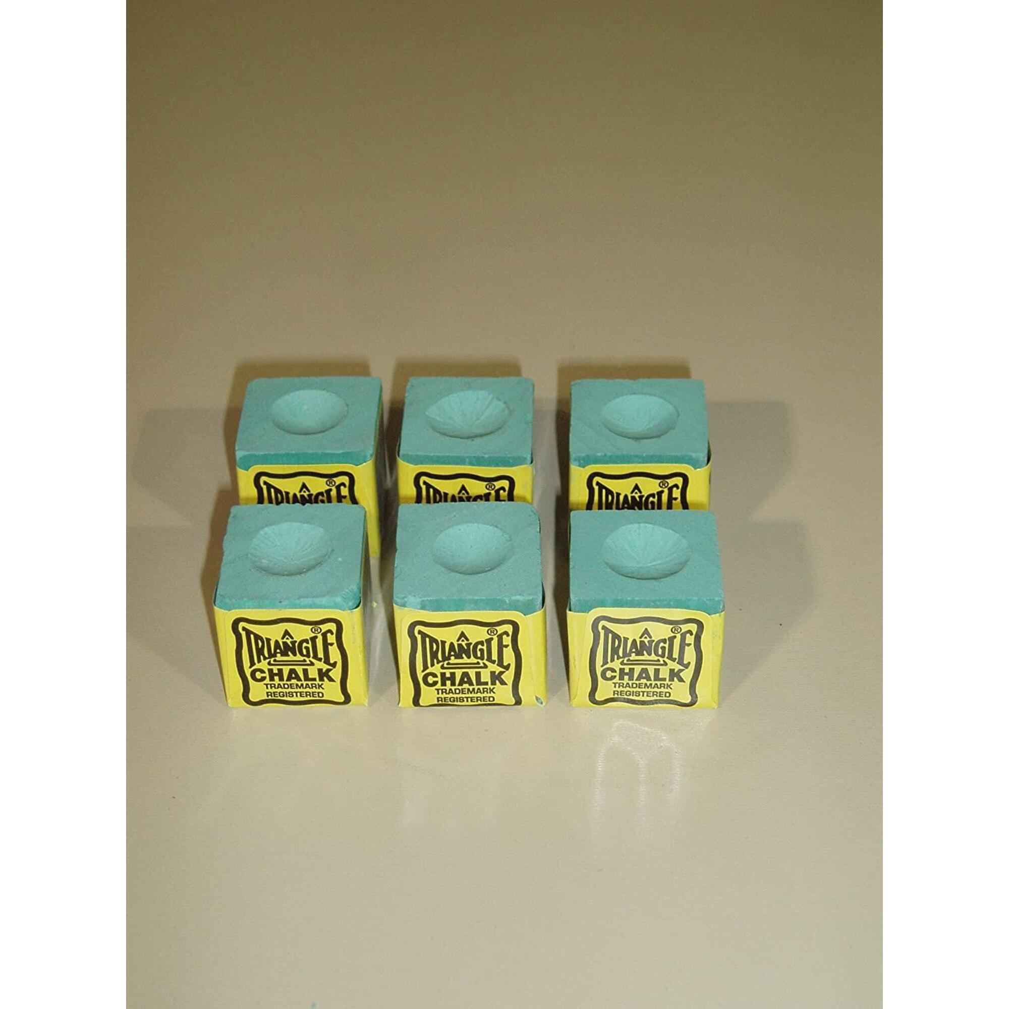 TRIANGLE SNOOKER CHALK GREEN X6 PIECES 1/1