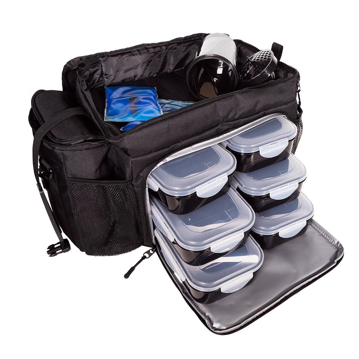 Borsa per Alimenti Fit Prep + 6 Contenitori Black - GymBeam 2/5