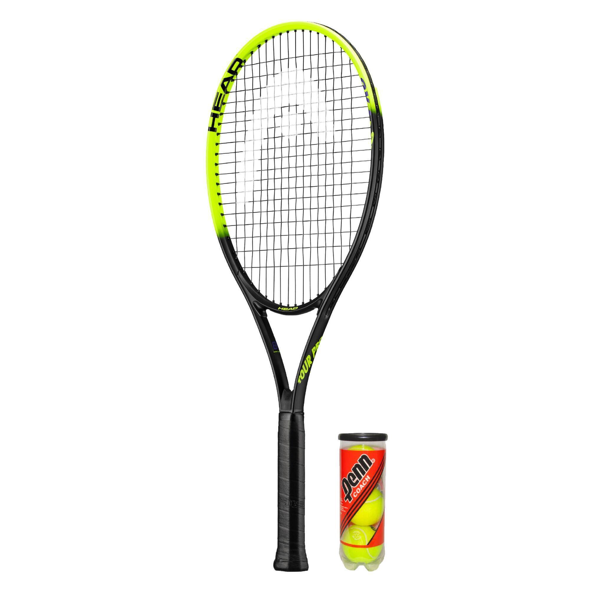 HEAD Tour Pro Nano Tennis Racket, inc Protective Head Cover & 3 Tennis Balls 1/1