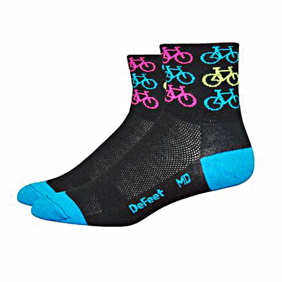 DEFEET DeFeet Aireator 3" Thin Socks - Black/Blue - Bikes