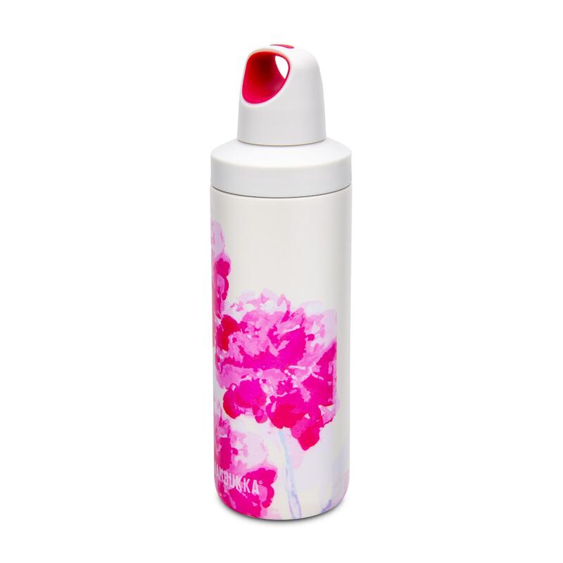 Reno Insulated Water Bottle (SS) 17oz (500ml) - Peach Puff w/ Pink Blossom