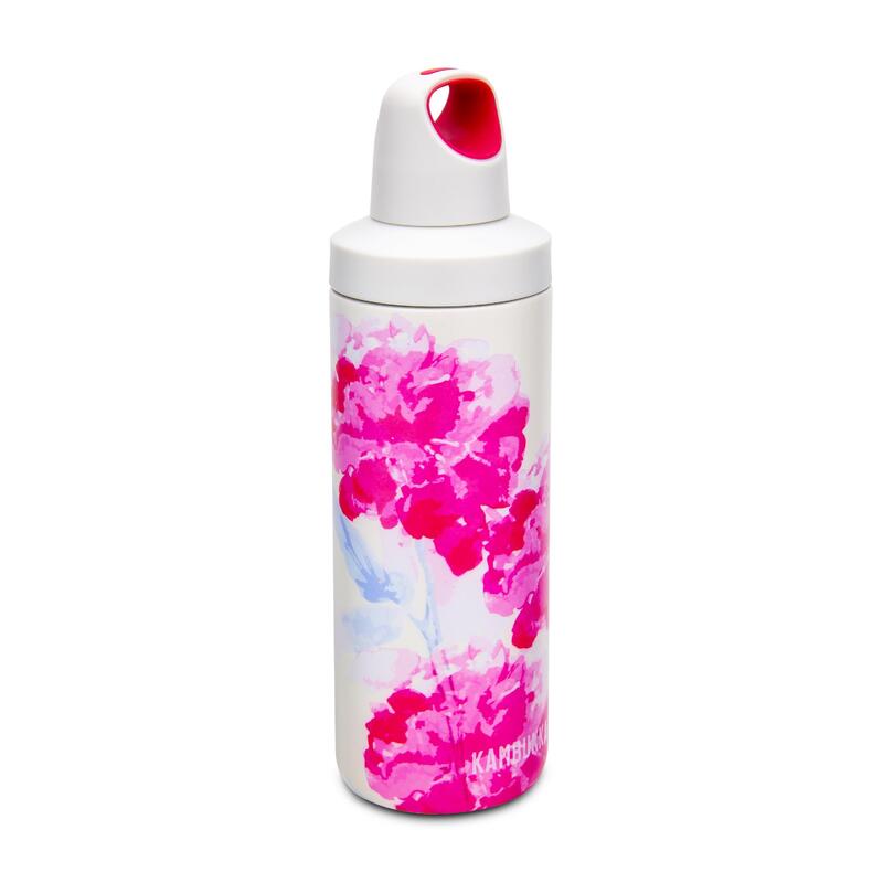 Reno Insulated Water Bottle (SS) 17oz (500ml) - Peach Puff w/ Pink Blossom