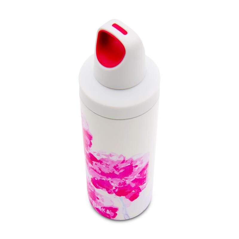 Reno Insulated Water Bottle (SS) 17oz (500ml) - Peach Puff w/ Pink Blossom