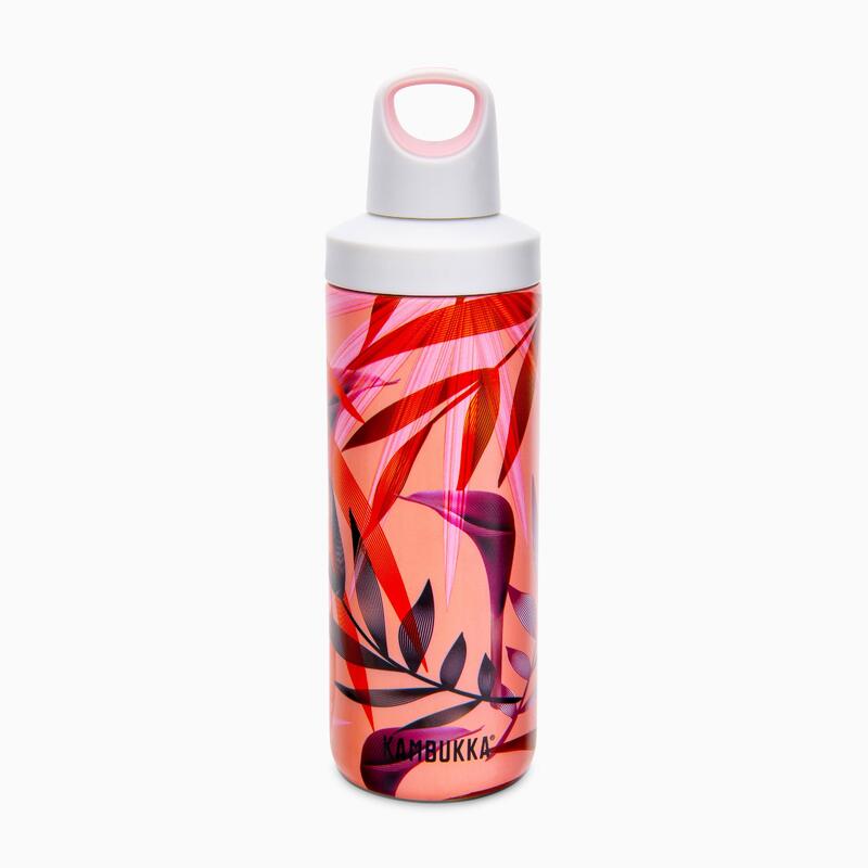 Reno Insulated Water Bottle (SS) 17oz (500ml) - Coral w/ Trumpet Flower