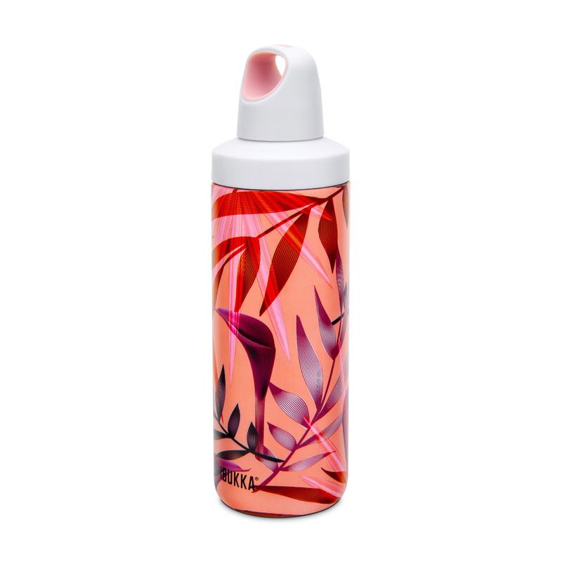 Reno Insulated Water Bottle (SS) 17oz (500ml) - Coral w/ Trumpet Flower