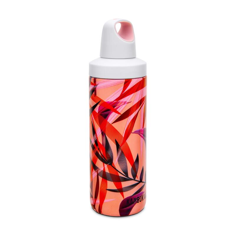 Reno Insulated Water Bottle (SS) 17oz (500ml) - Coral w/ Trumpet Flower