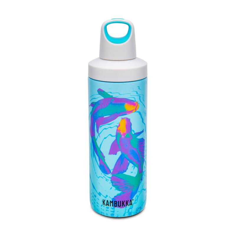 Reno Insulated Water Bottle (SS) 17oz (500ml) - Aquamarine w/ Neon Koi