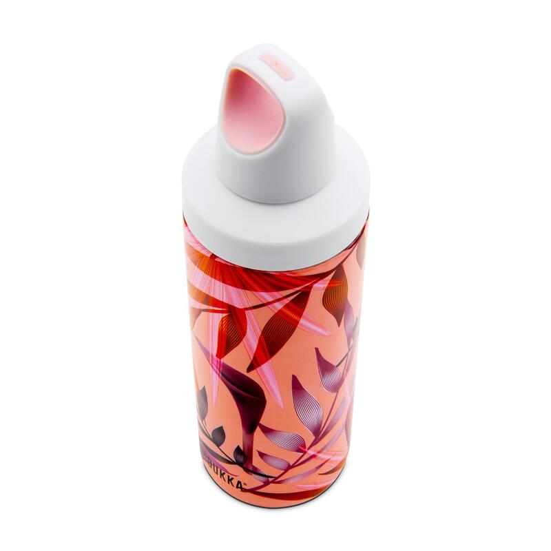 Reno Insulated Water Bottle (SS) 17oz (500ml) - Coral w/ Trumpet Flower