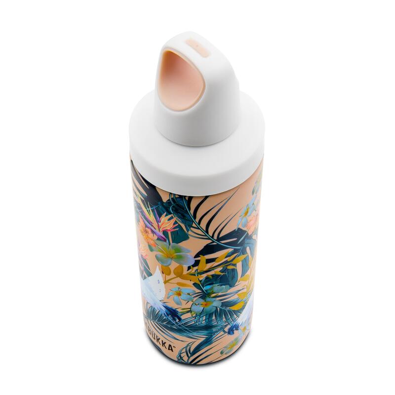 Reno Insulated Water Bottle (SS) 17oz (500ml) - Wheat Color w/ Paradise Flower